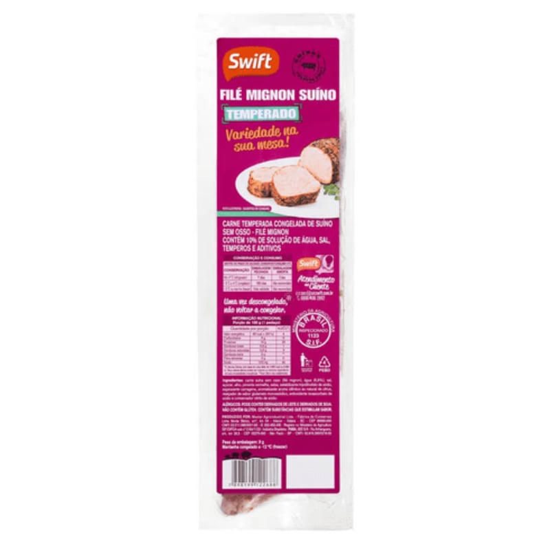 Filé Mignon Suíno Temperado Swift Kg